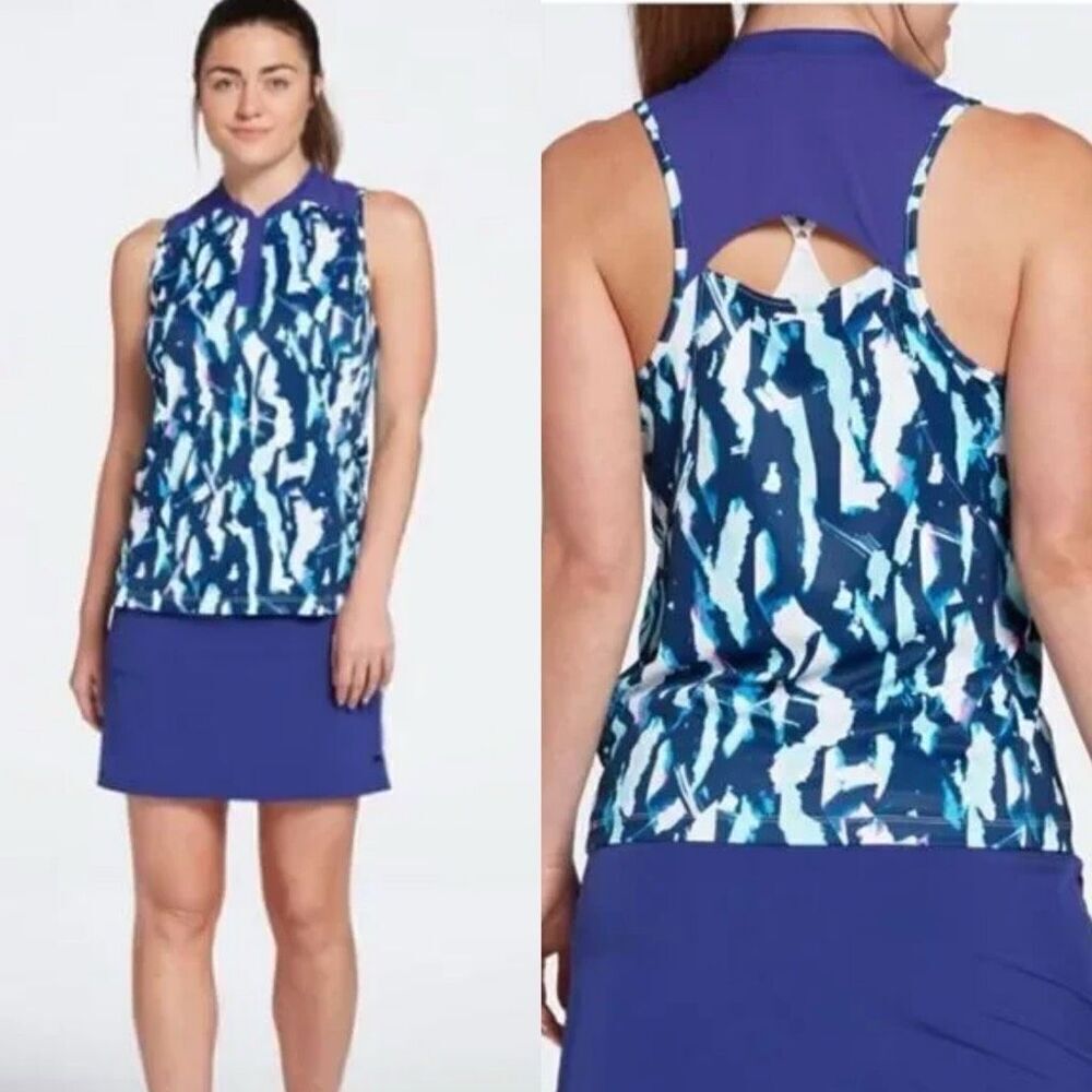 NWT Slazenger Women's Fragment Back Slit Sleeveless Golf Shirt XL‎